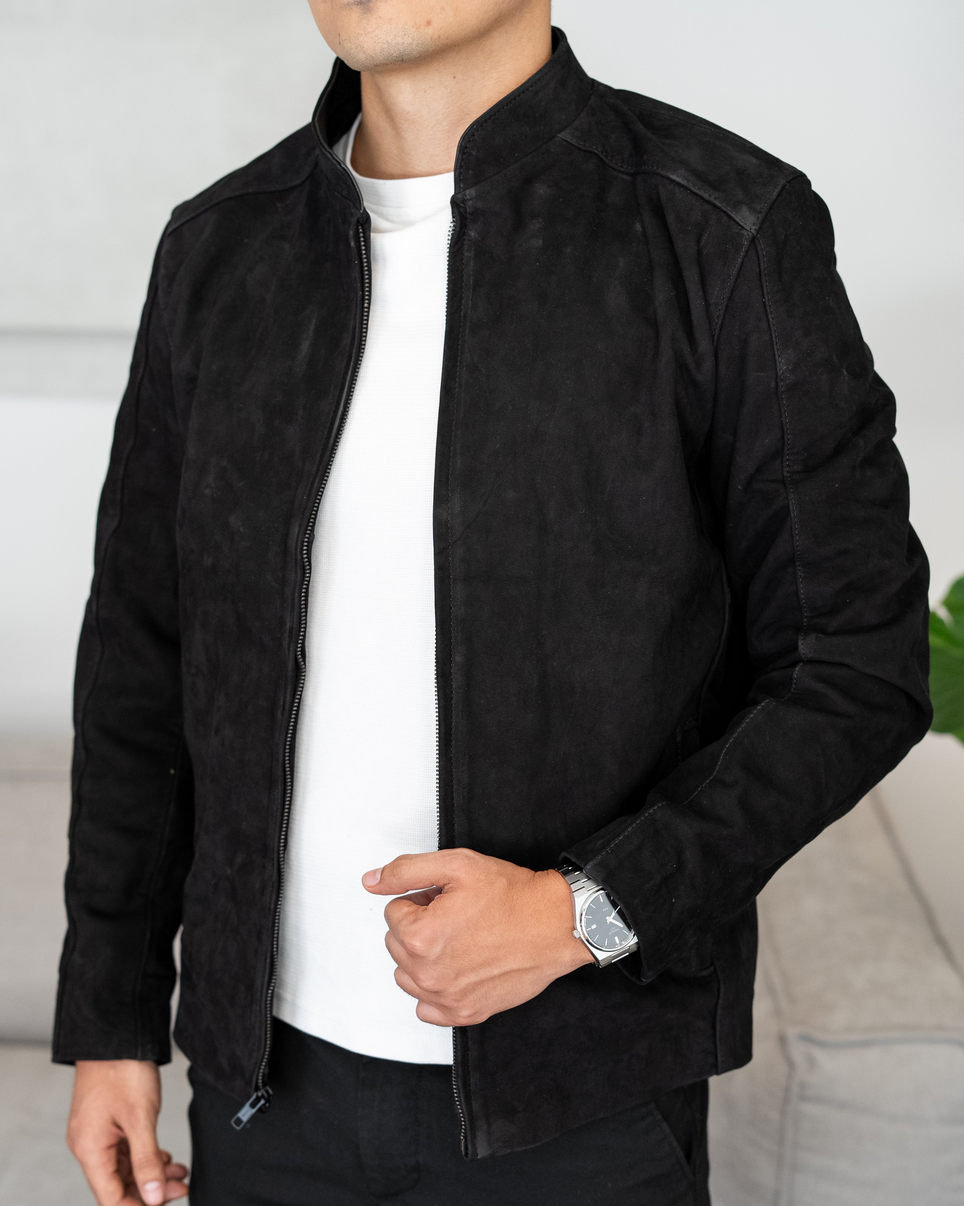 BLACK SUEDE MONACO JACKET