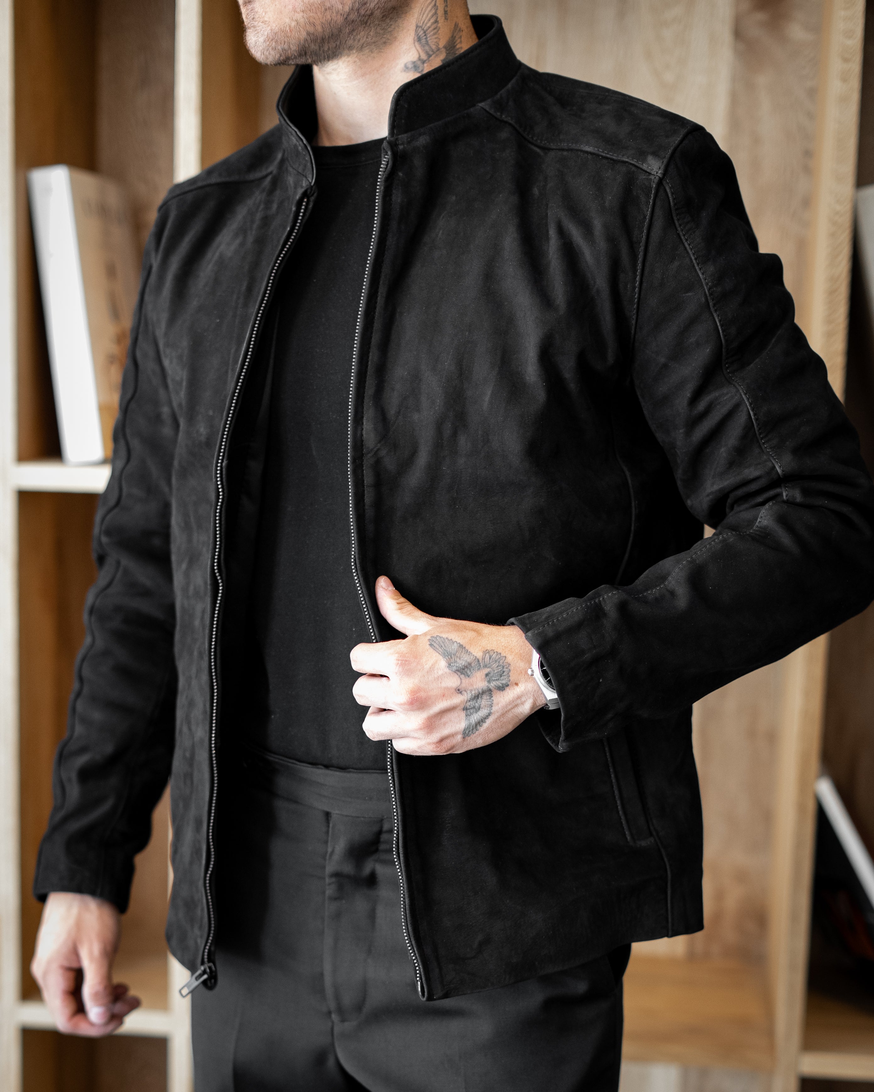 BLACK SUEDE MONACO JACKET