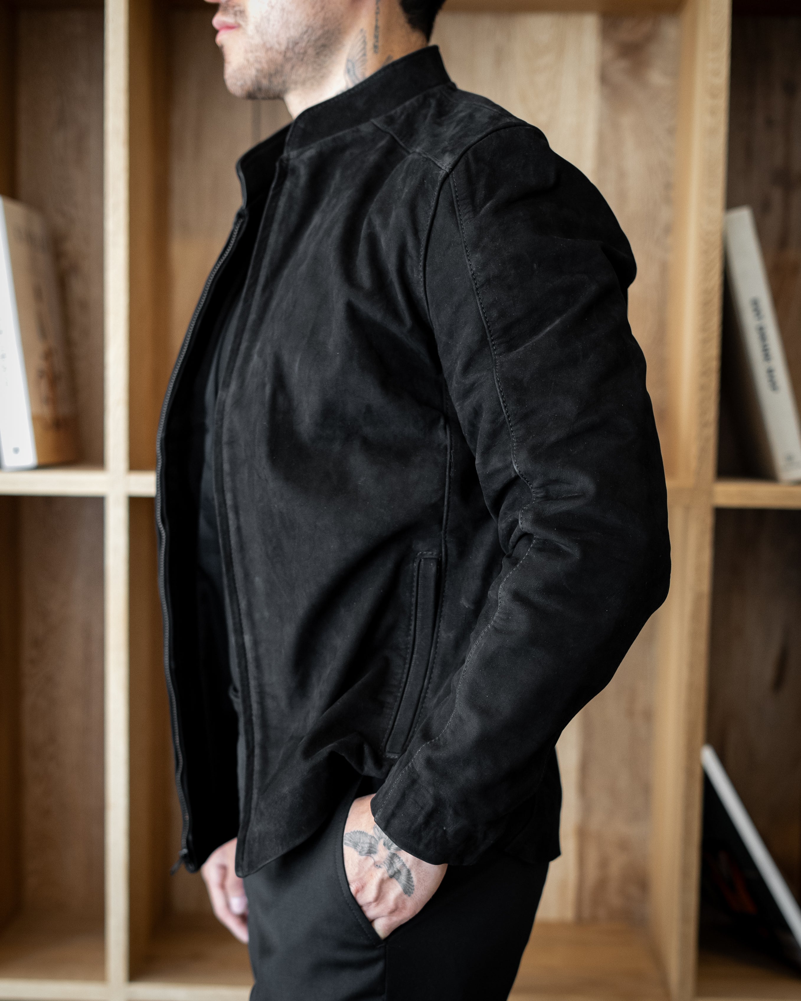 BLACK SUEDE MONACO JACKET