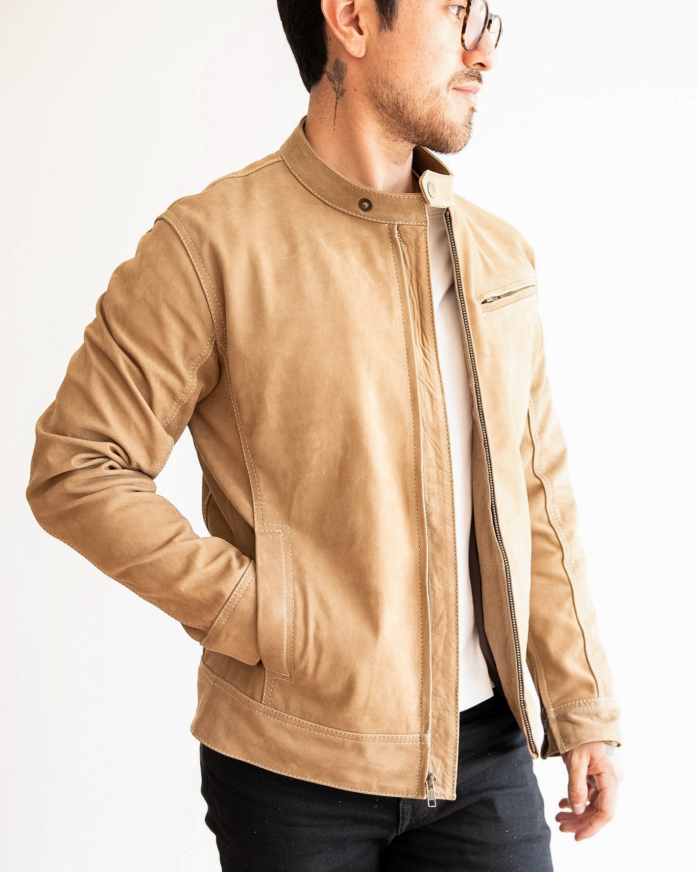 BEIGE NUBUCK MONTANA JACKET