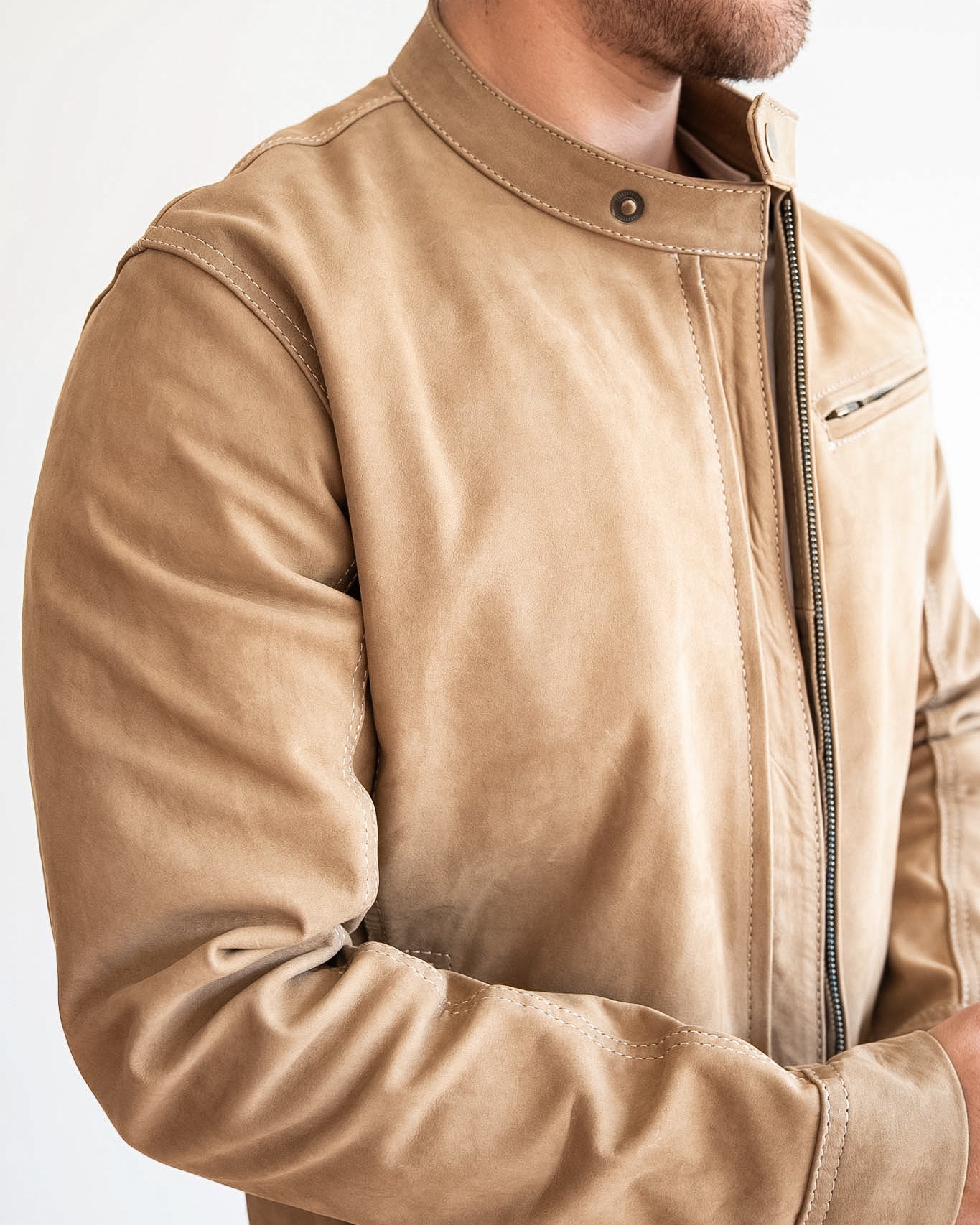 BEIGE NUBUCK MONTANA JACKET