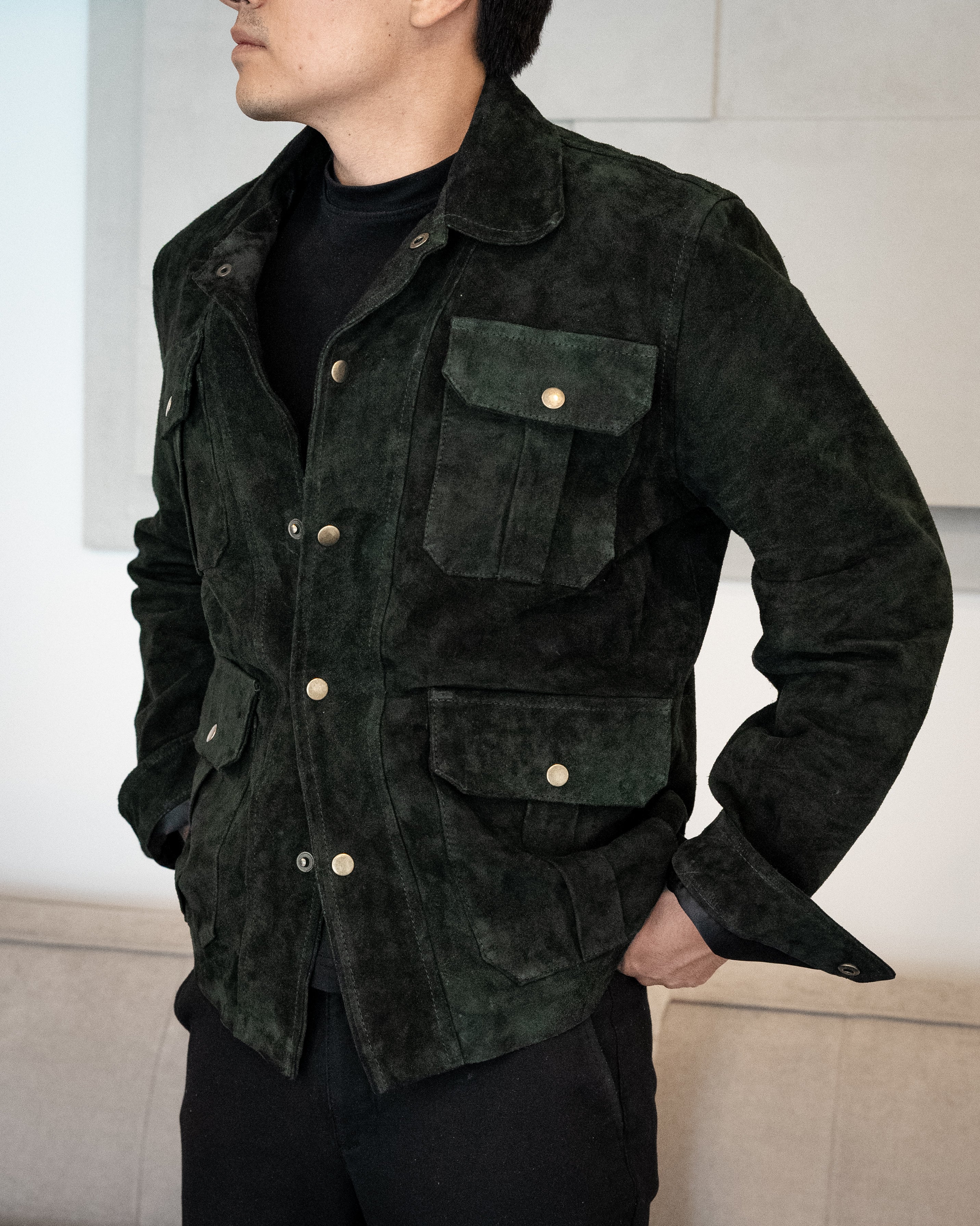 GREEN SUEDE CHICAGO JACKET