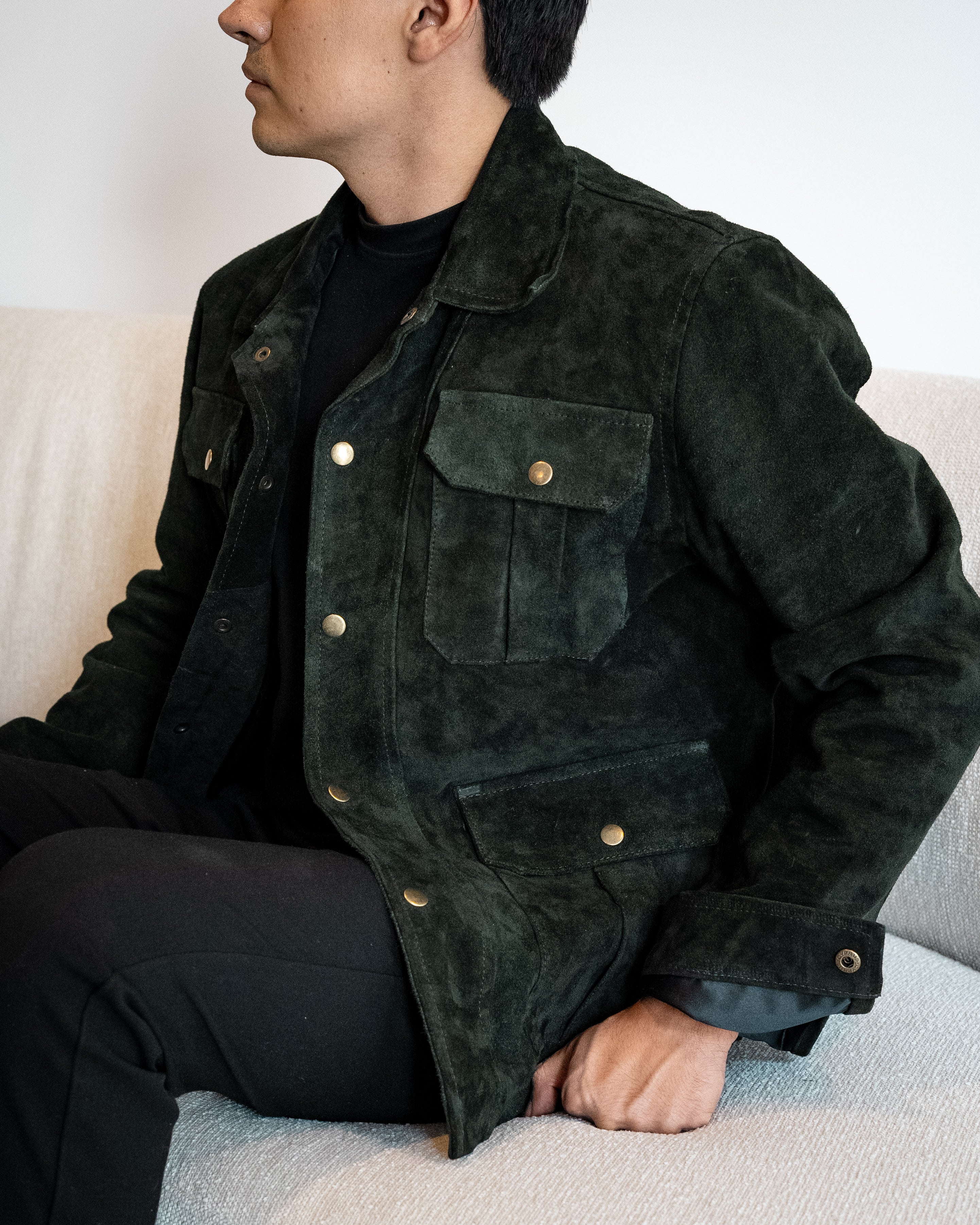 GREEN SUEDE CHICAGO JACKET