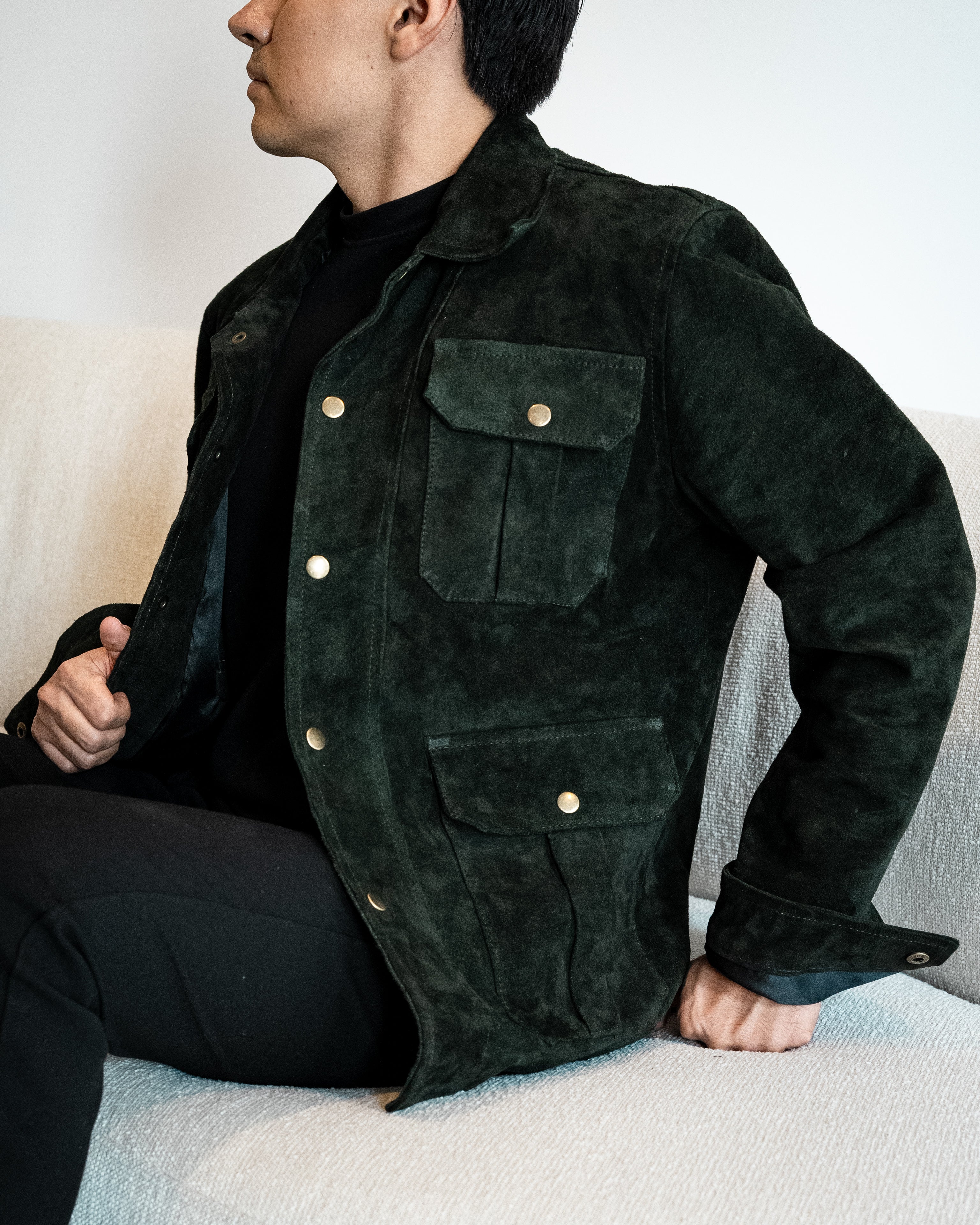 GREEN SUEDE CHICAGO JACKET