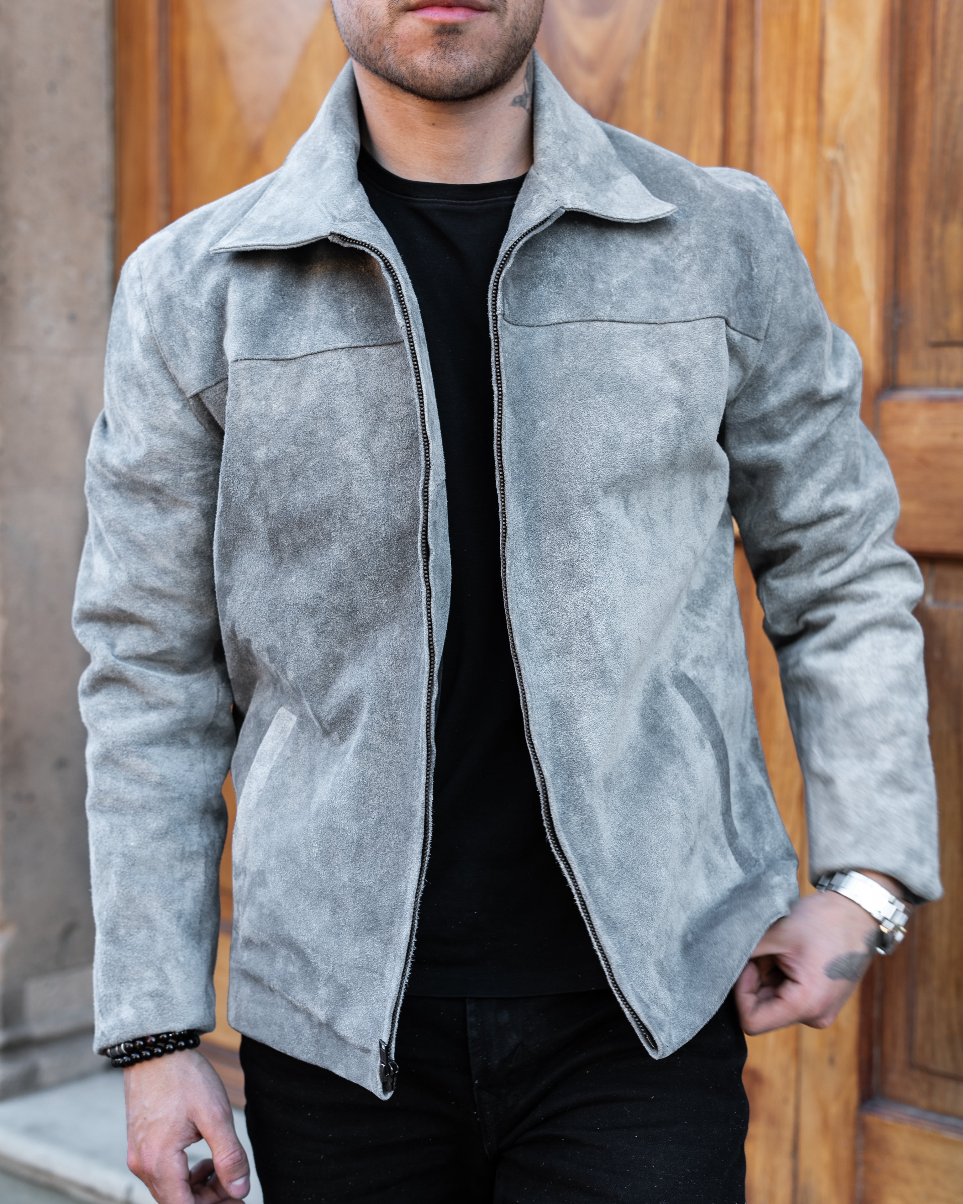 GREY SUEDE DENVER JACKET