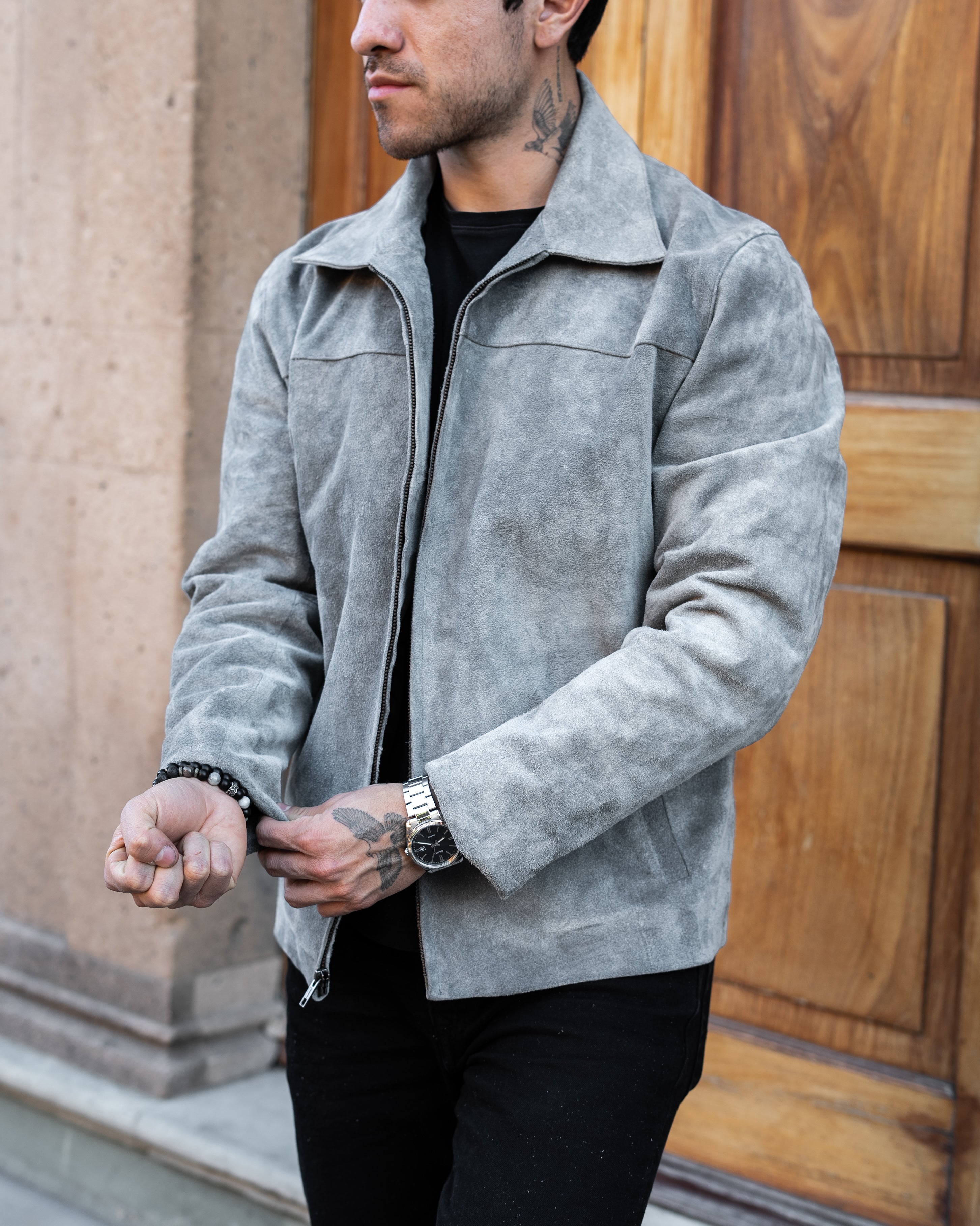 GREY SUEDE DENVER JACKET