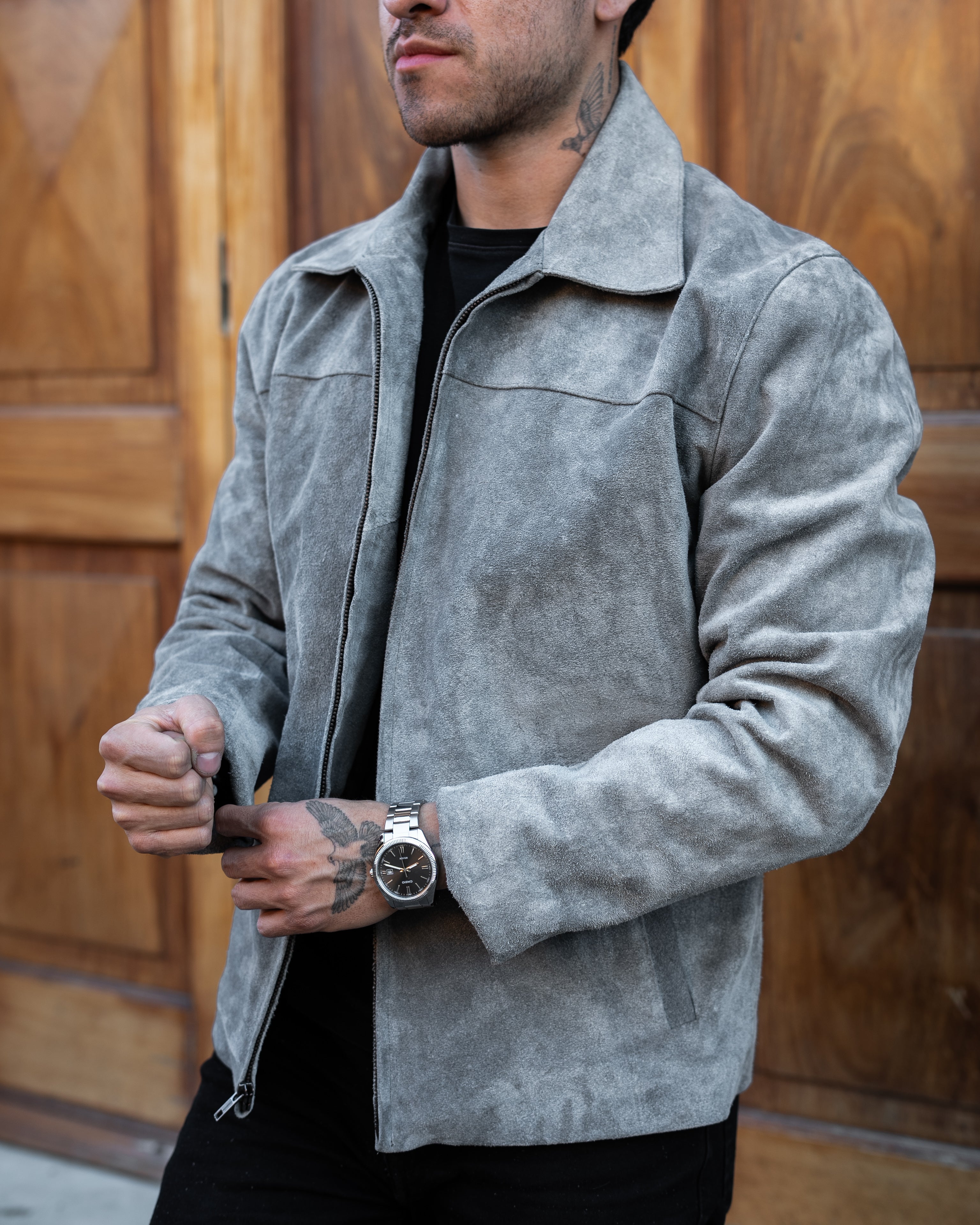 GREY SUEDE DENVER JACKET