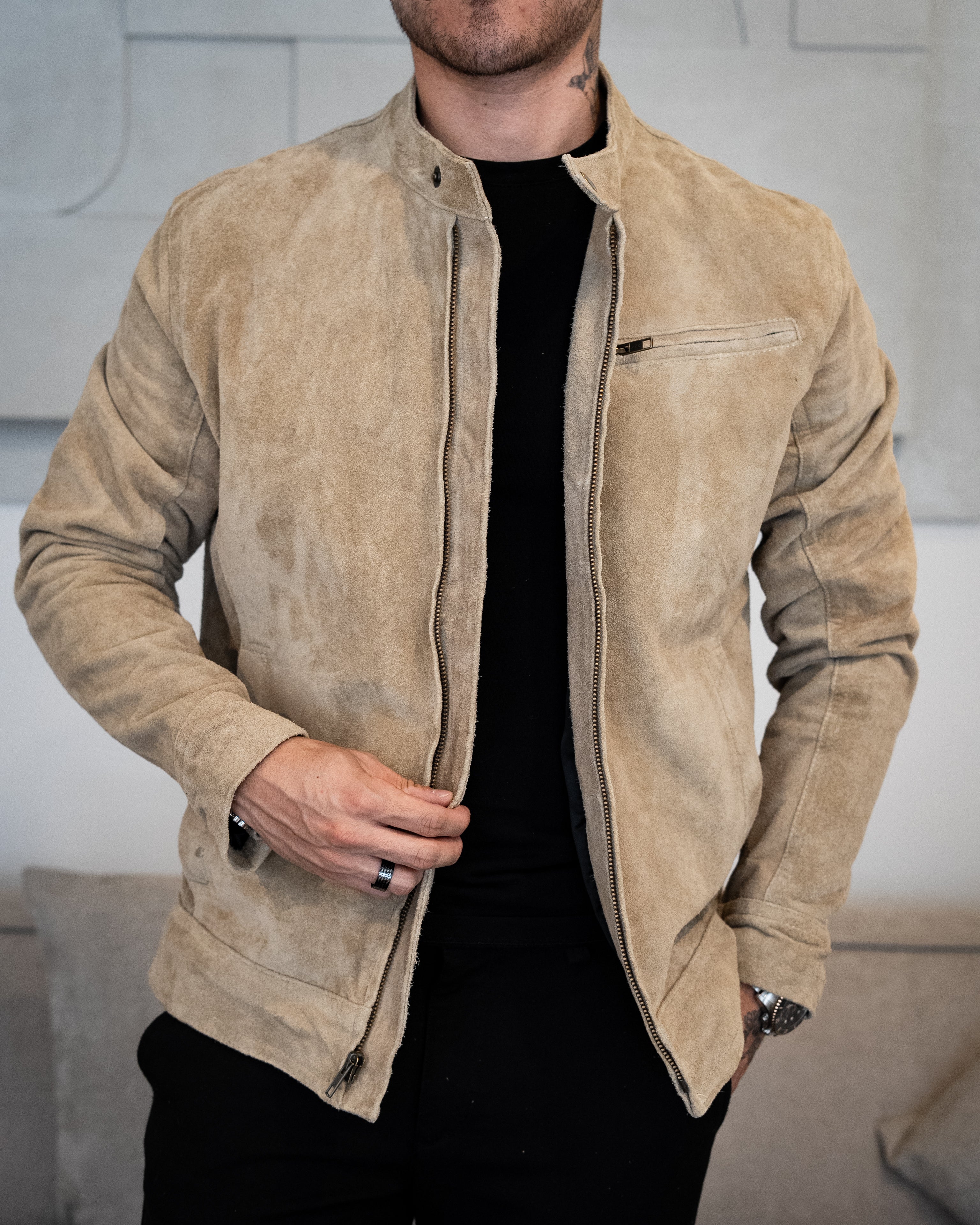 BEIGE SUEDE MONTANA JACKET