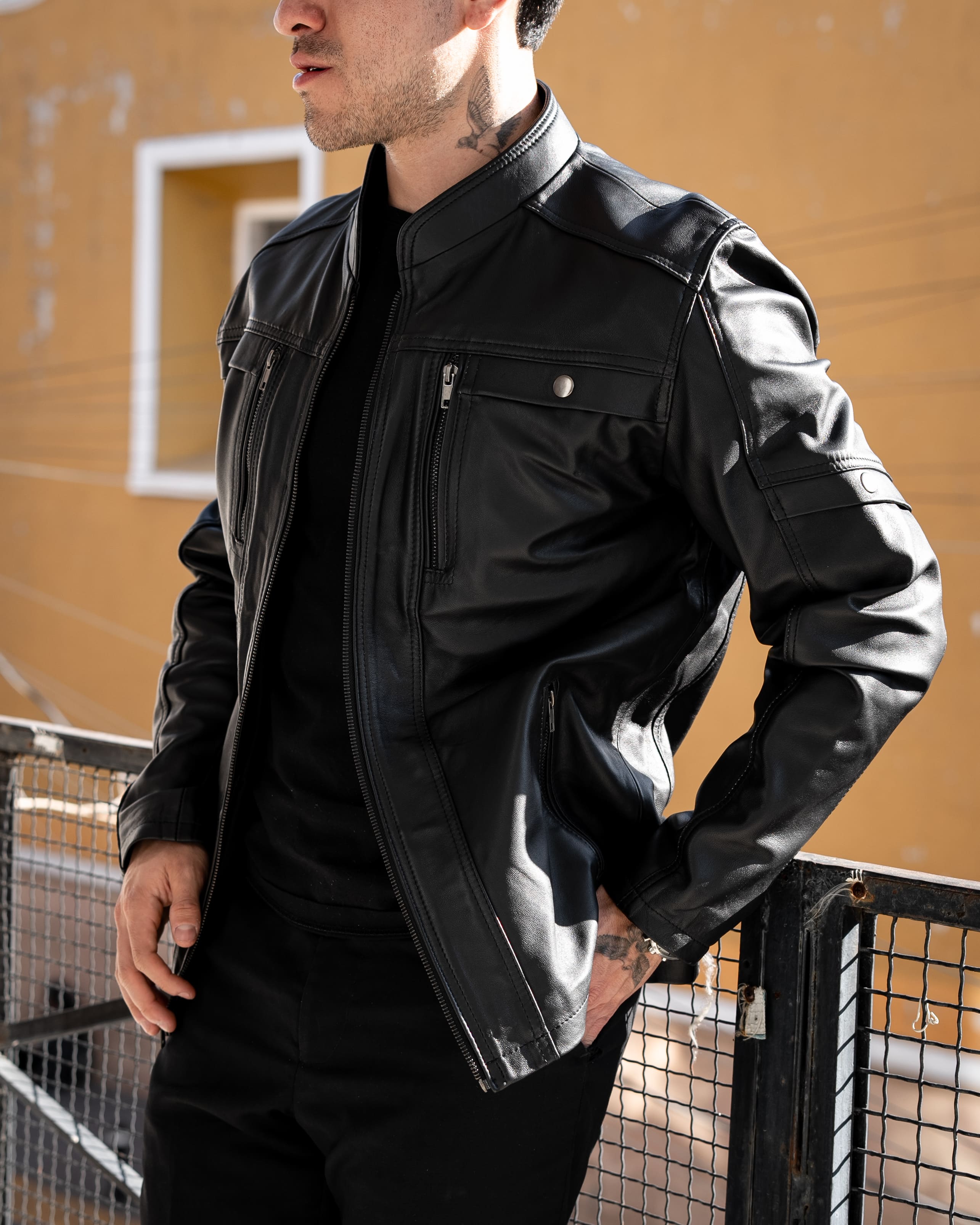 BLACK LEATHER PHOENIX JACKET