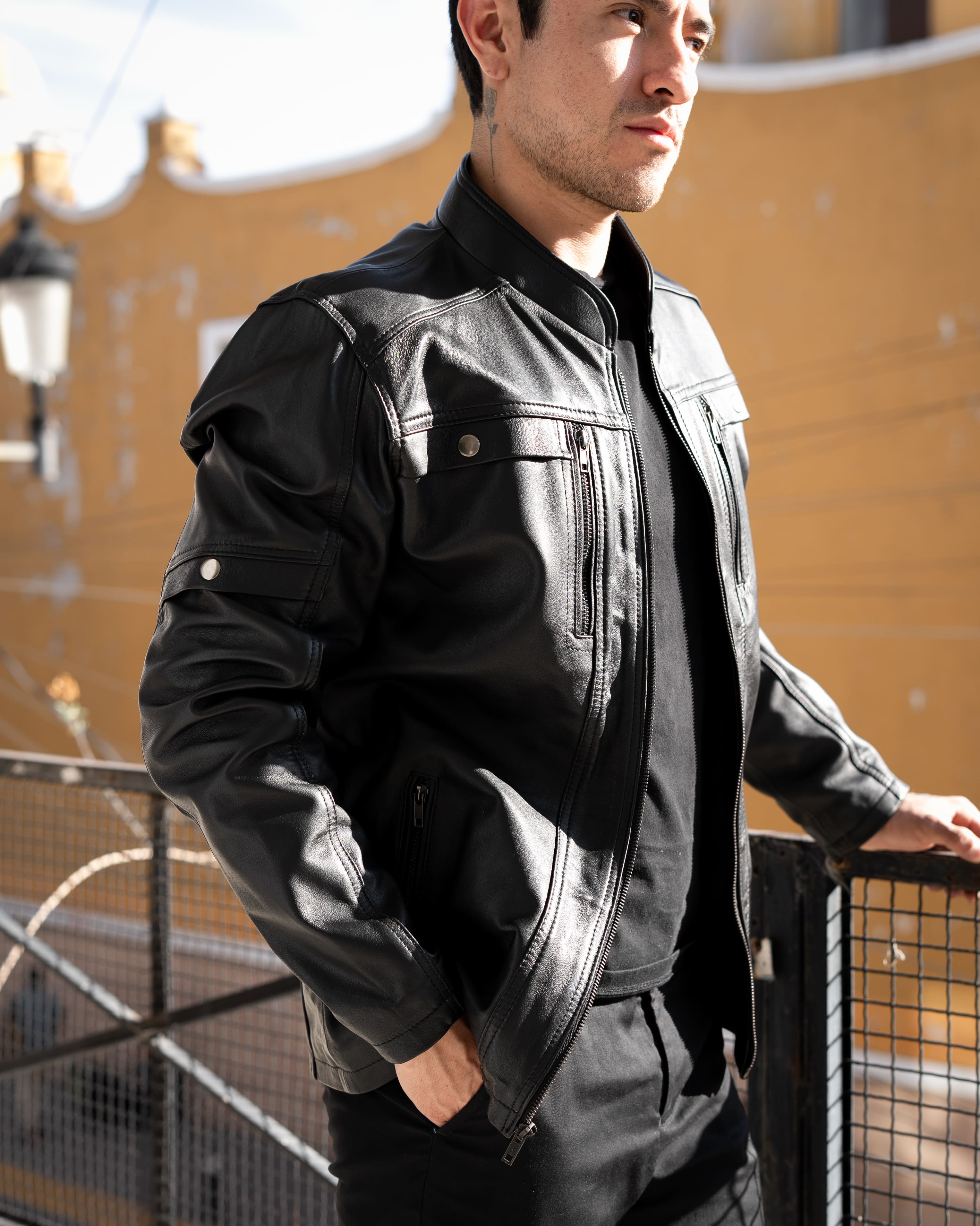 BLACK LEATHER PHOENIX JACKET