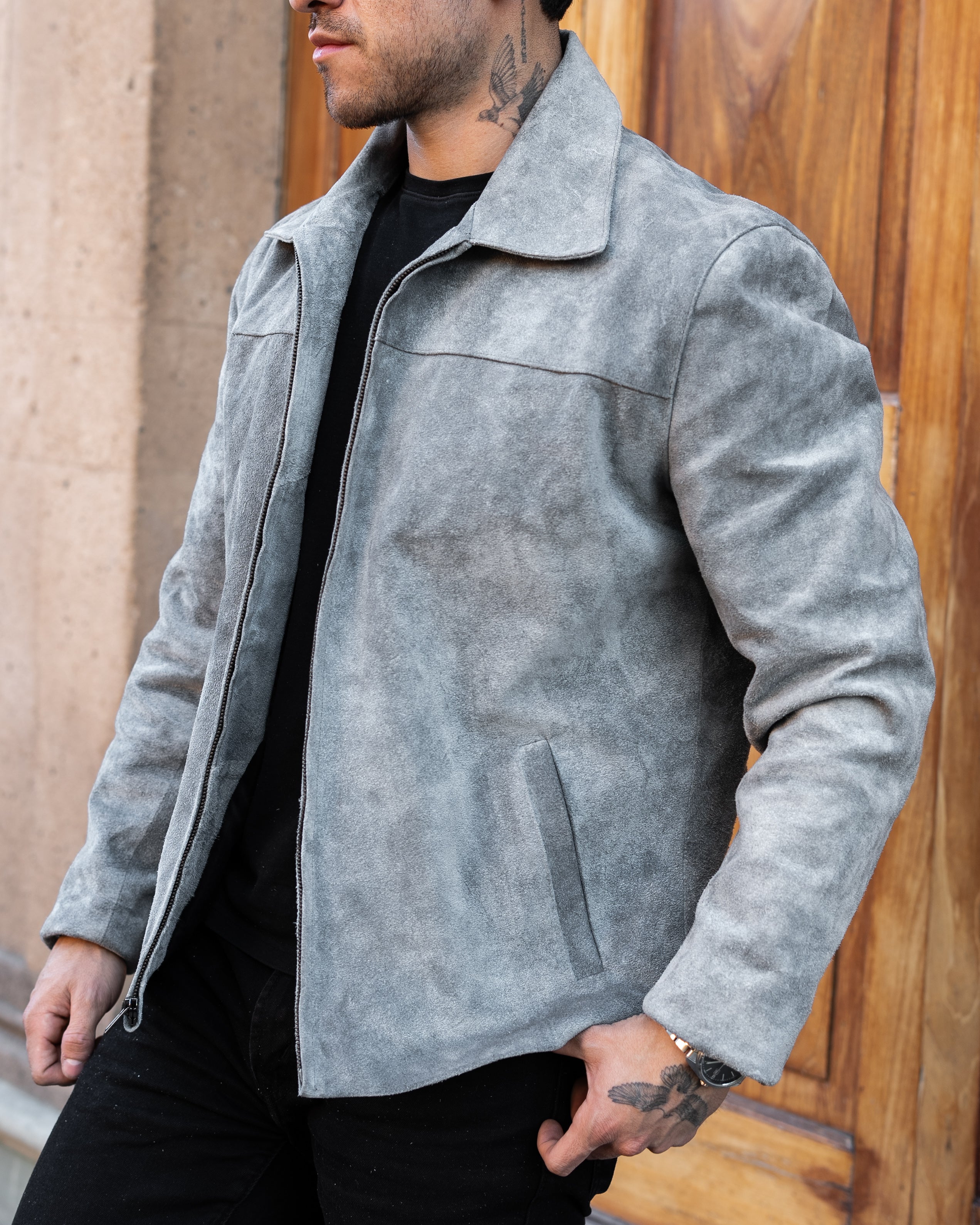 GREY SUEDE DENVER JACKET